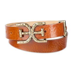 6715 Women's Hammered Double-e Plaque Buckle, Light Brown